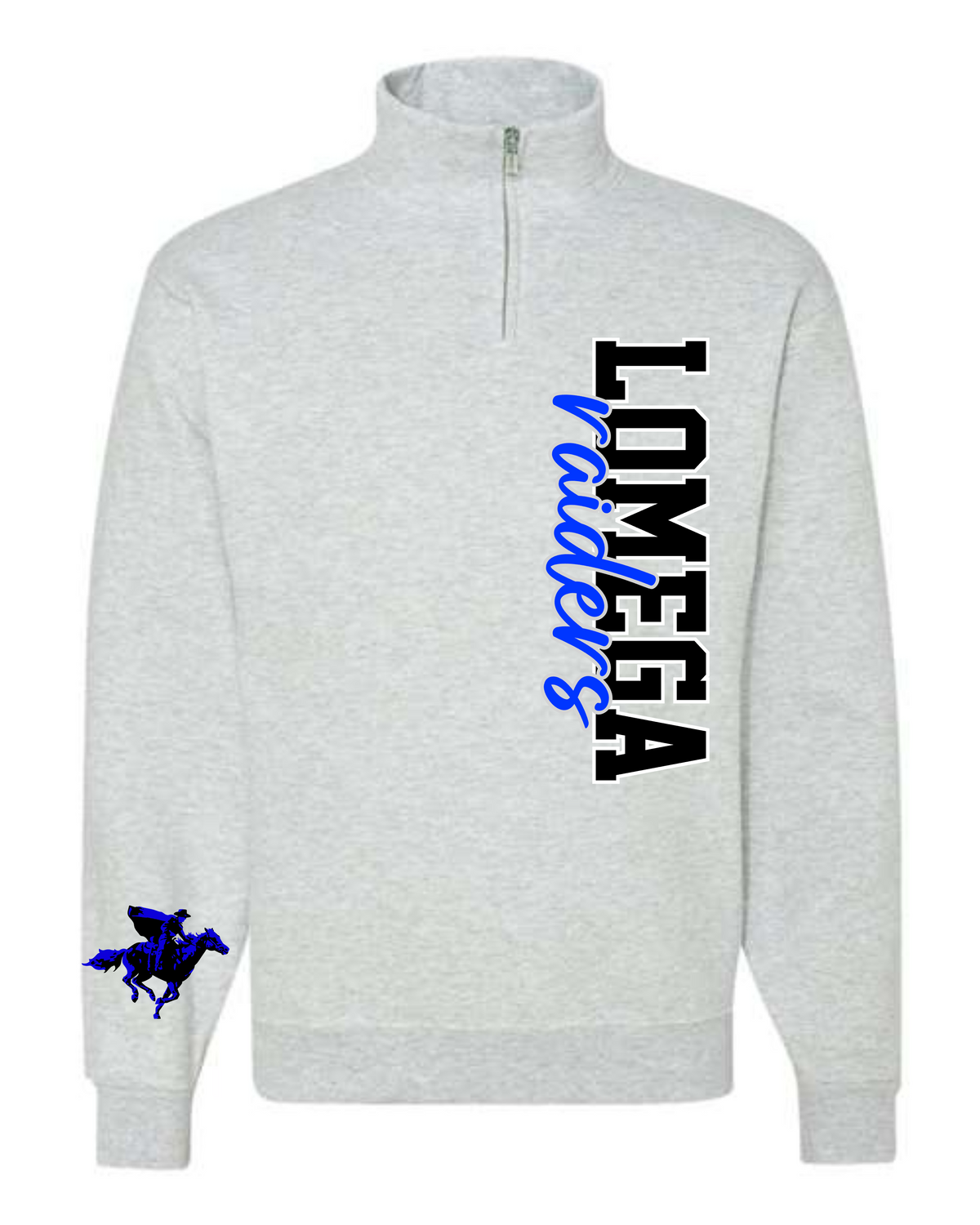 1/4 Zip Sweatshirt- Print down L Side