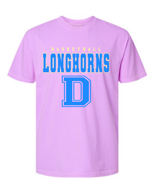Basketball Longhorns- Neon Violet and Gray