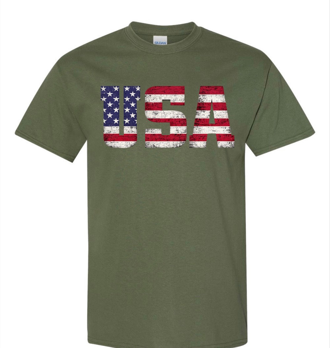 USA Flag- Military Green
