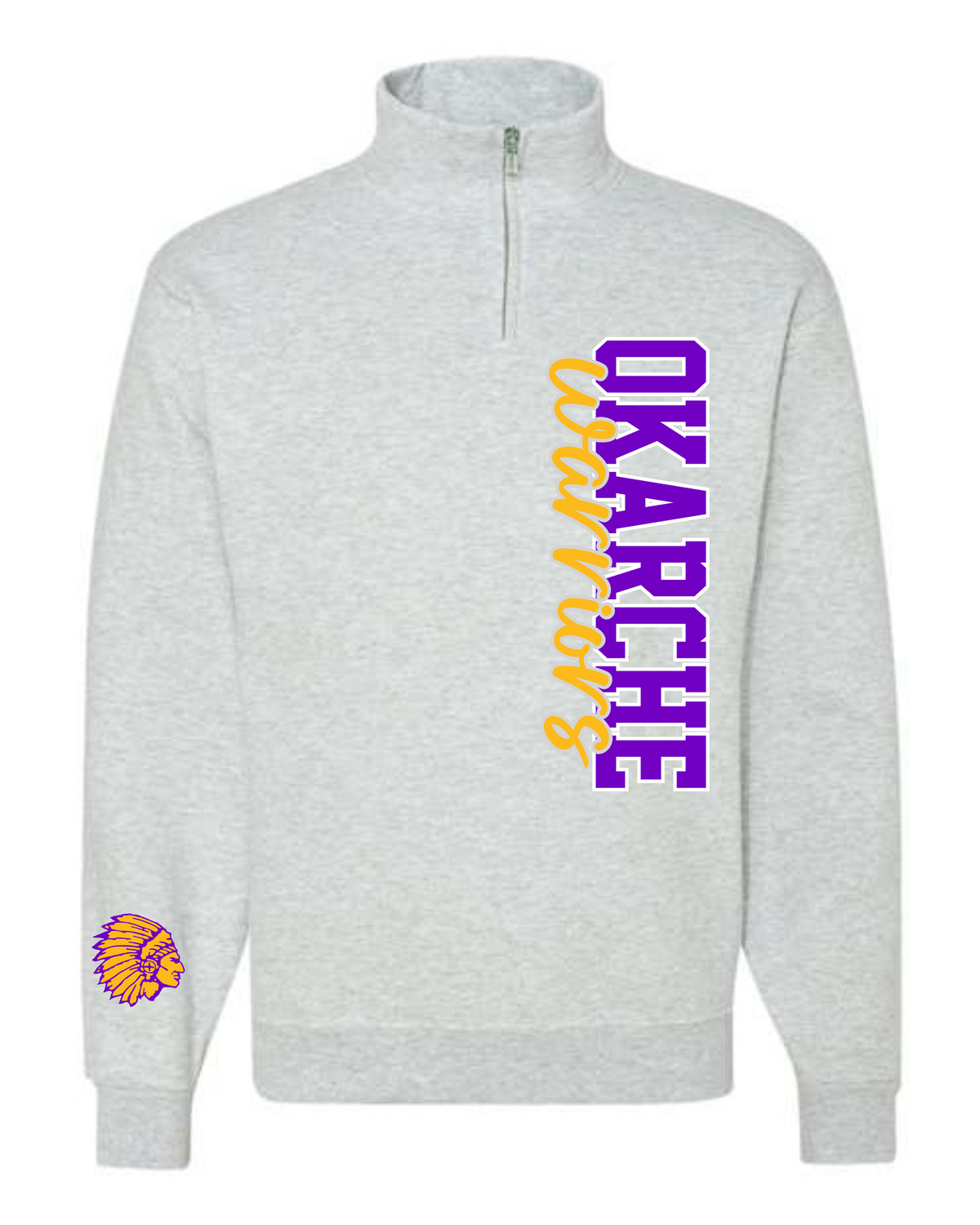 1/4 Zip Sweatshirt- Print down L Side
