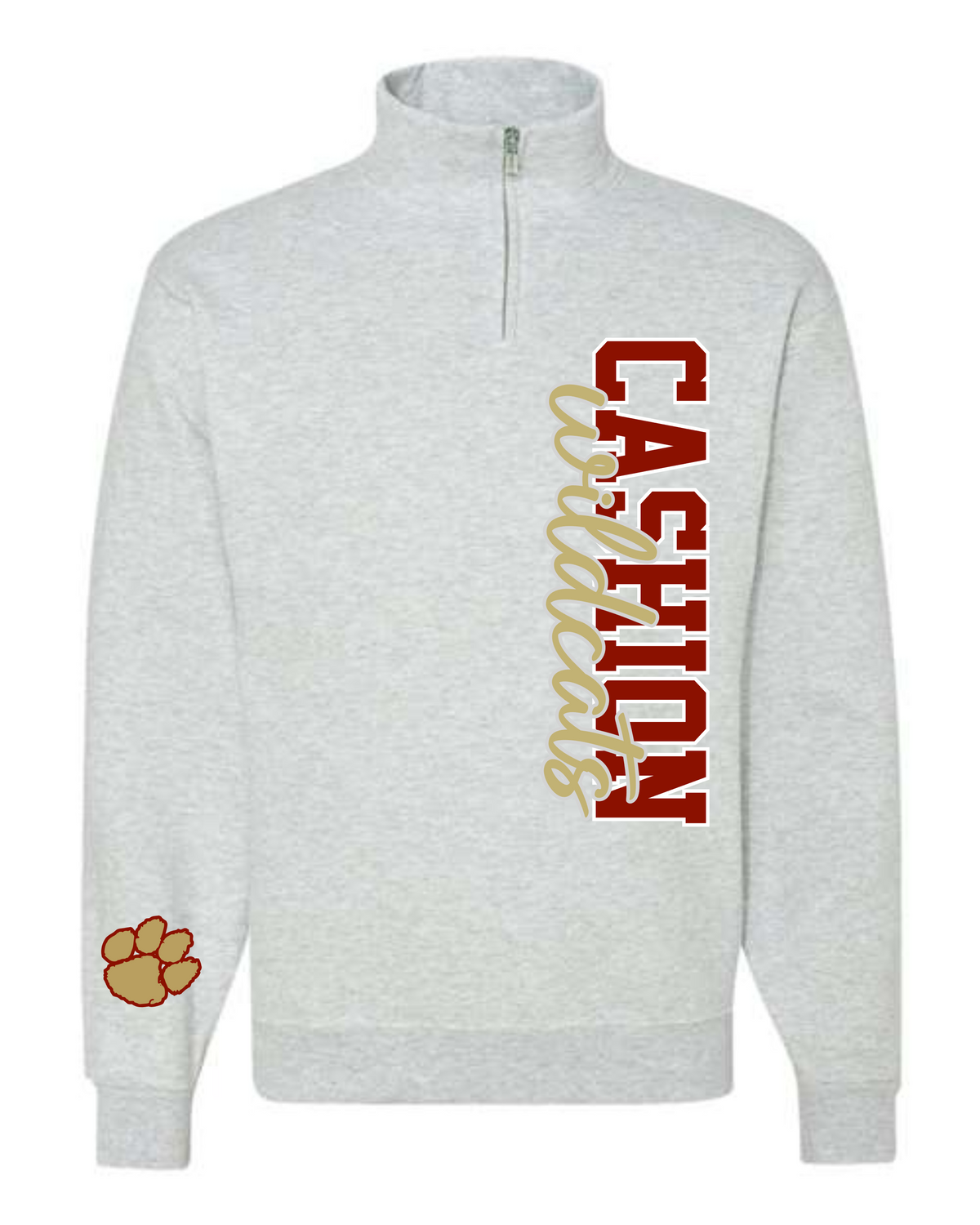1/4 Zip Sweatshirt- Print down L Side