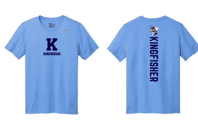 K Yellowjackets with KINGFISHER Back- WHITE & CAROLINA BLUE